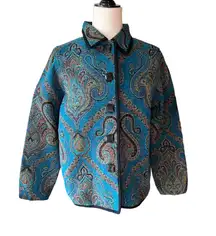 New Direction Vintage 80s Paisley Brocade Cotton Blazer Size 6 EUC