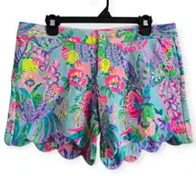 Lilly Pulitzer Buttercup Knit‎ Scalloped Exclusive Of Trim Shorts Size 10