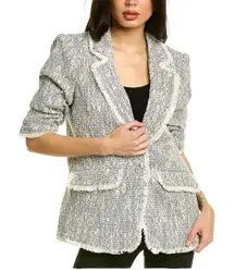 Cinq a Sept erin fringed boucle blazer 6