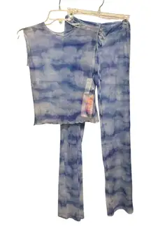 Venus Vintage Swim Wear Bundle Lot 2 Pcs Mesh Top Drawstring Pant Sz S New NWT