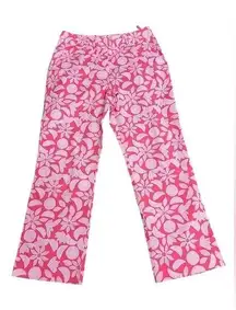 Vintage White Label Pink Citrus Floral Ankle Pants Women’s size 2