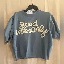 Blue 'Good Vibes Only' Sweater