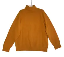 TAILTEANN Ireland Vintage Lambswool Turtleneck Sweater L Mustard Cozy 90's Retro