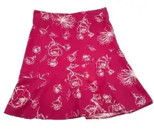 Giorgio Fiorlini Plus Collection Linen Rayon Floral Skirt Pink/White 18/20