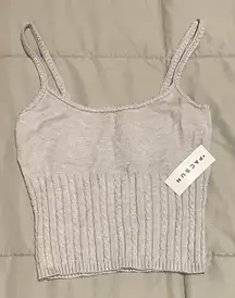 Grey Knit Beverly and Beck Cropped Tank Top