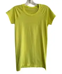 Lululemon Swiftly Tech Short Sleeve Tee T-Shirt Neon Yellow Top Women's Size 6