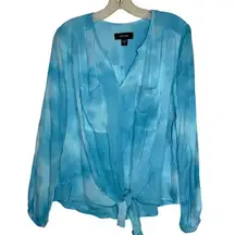Karen Kane Island Rhythm Blue Top nwt