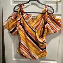 New York  & Company Bare-Shouldered Blouse Size M.