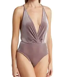 Wishlist Velour Bodysuit in Gold