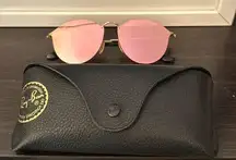 Ray-Ban Womens Sunglasses Blaze Round pink gold