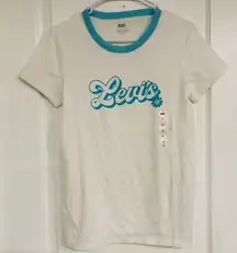 Levi's Women's Graphic T-Shirt Short Sleeve Crew Neck White‎ Size Small NEW