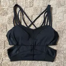 Lululemon Exquisite Bra Strappy Cross Back Luxtreme Mesh Black Yoga Fitness 4