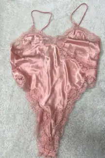 Vintage high cut Pink Lace Teddy