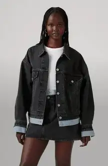 Levi S LAYER CAKE Women S 90 S Trucker with Double Waistband Jacket  US X-Large