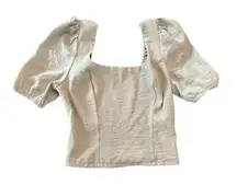 ⭐️ Sage The Label Top Puff Sleeve Smocked Light Green Blouse Top Women's‎ Small