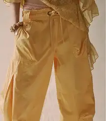 Free People Mid-Rise Parachute Pants - Amber Yellow