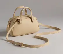 Altar’d State Pebbled Mini Top Handle Bag Cream Handbag With Crossbody Strap NWT