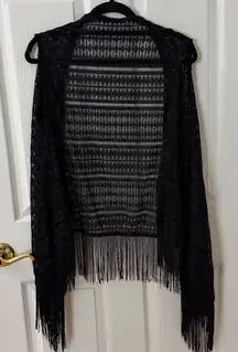 Elegant Black Fringe Vest