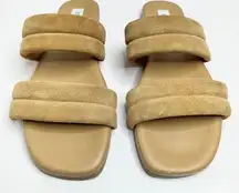 Steve Madden Flat Sandals‎ Suede Leather Tan Double Strap Open Toe Size 7