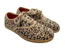 TOMS Cordones Leopard Print Lace Up Sneakers Womens 8.