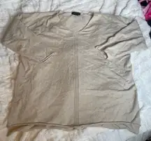 JOAN‎ VASS Cream Sweater Knit Pullover 3/4 Length Sleeve 2x Plus Size Top Blouse