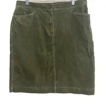 Jones sport stretch vintage corduroy Green Pencil Skirt women's‎ Size 12