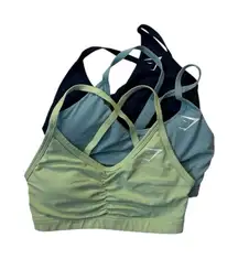 Gymshark Ruched Sports bra Bundle of 3