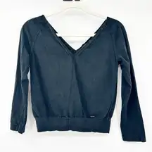 NWOT Akris Womens Elevated Basic Minimalist Mulberry Silk Blend V-Neck Top Black