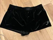 Pink Victoria’s Secret Black Velvet Women's boxer pj Shorts‎ XL