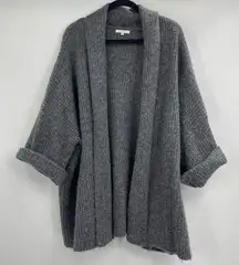 Comfy Grey Fuzzy Oversized Cardigan Size Medium/large