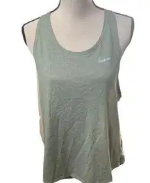 sage green size large split back running tank top.