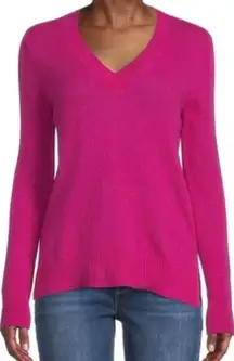 Saks 5th Avenue 100% cashmere pink neck sweater xs