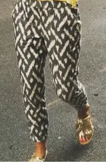 J.Crew Seaside Ikat Basket Weave Boho High‎ Waist Pull On Cotton Jogger Pants 6