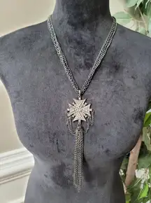 Women's Vintage Star Pendant Necklace With Lobster Clasp And Layered Chains