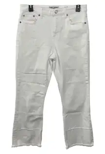 LUCKY Brand‎ Bridgette Mini Boot White Jeans Size 8 / 29 Cropped Raw Hem Denim
