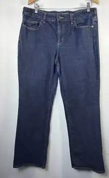 Lands End Women 16W Mid rise boot cut jeans denim cotton classic dress