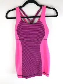 Lululemon Energy Tank Hyper Stripe Raspberry Glo Light Plum Pink Purple 4