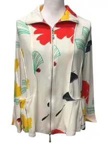 Berek Women's Ray‎ of Sunshine Full Zip Jacket Size L Multi Long Sleeve Pockets