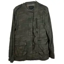 Sanctuary Women's  Military Army Green Camo Pocket Jacket Size Med GUC