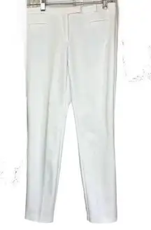Women's white ankle pants by Promod, tonal racing stripe tapered leg, EU 34/US 2