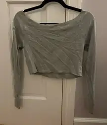Long sleeve Gray crop top