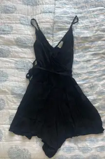 ASOS tie waist black romper