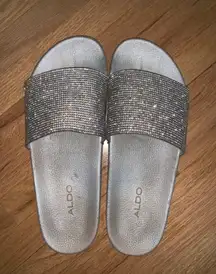 Silver Rhinestone Slides