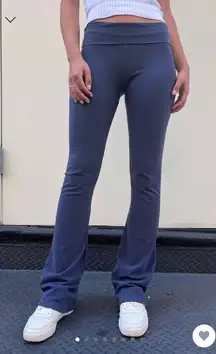Brandy Melville navy priscilla yoga pants flare leggings foldover waist y2k fade