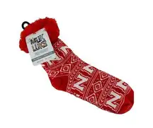 Muk Luks Nebraska Cornhuskers Football Knit Cabin Sox Slippers Womens Size L XL