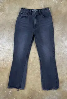 Abercrombie Kick Flare Jeans Women’s 26 Black Ultra High Rise Crop Stretch Denim