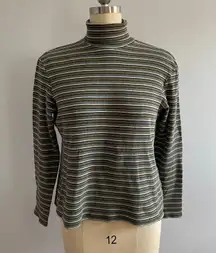 Vintage Striped Turtleneck- Multicolored- Size Large