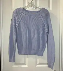 Gianni Bini Blue Knit Scoop Neck Long Sleeve Pullover Sweater M
