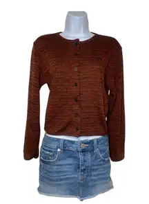 y2k  maroon button up sweater