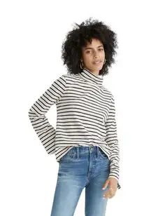 Madewell Black Stripe Wide Long Sleeve Turtleneck Womens Size M T Shirt